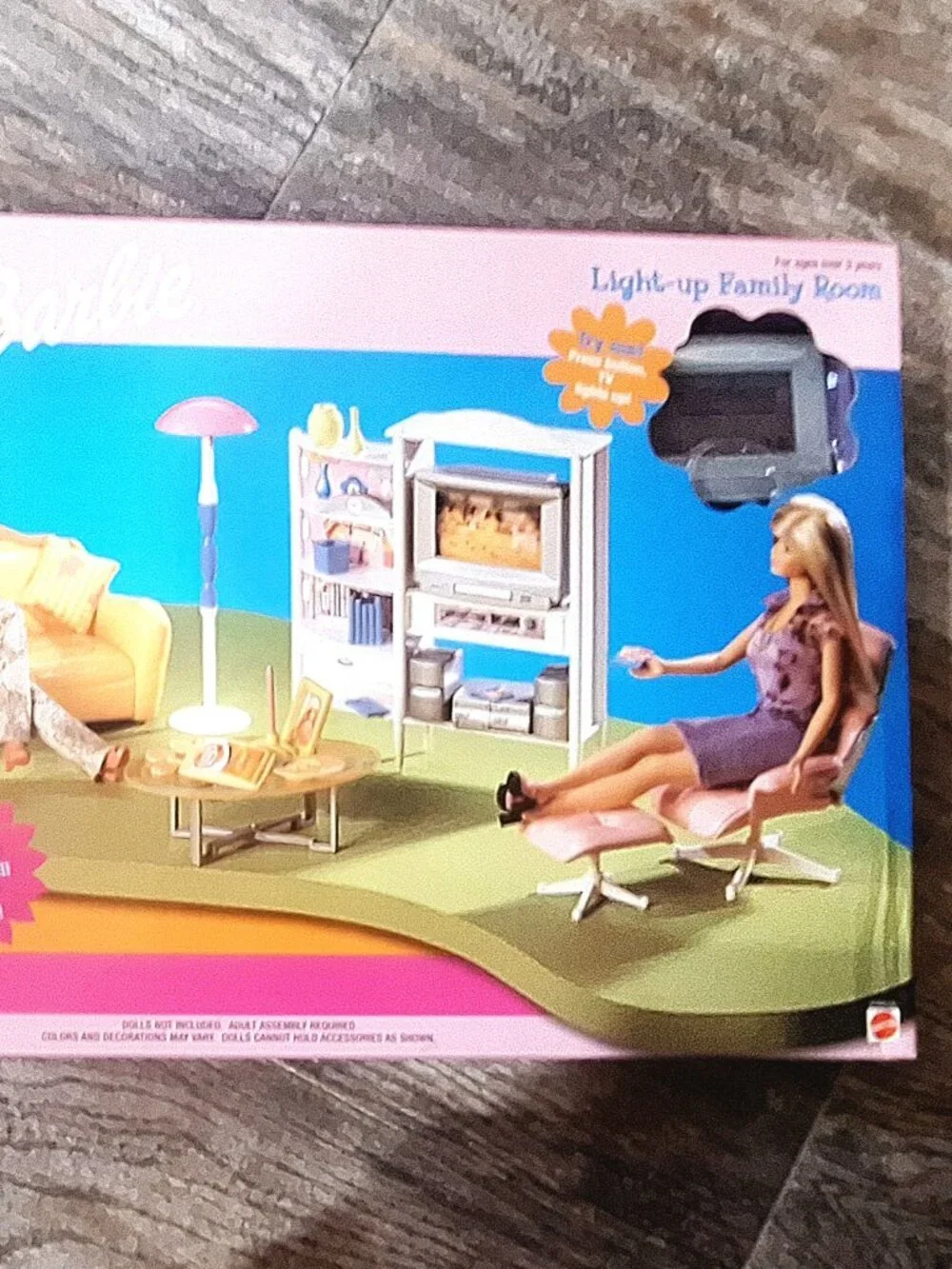 Vintage 1999 Barbie Light-Up Family Room Playset